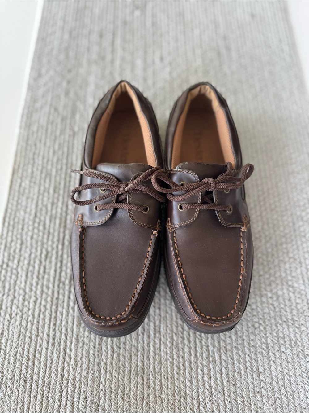 Dexter Brown Leather Moc Toe Boat Shoes Size 7.5